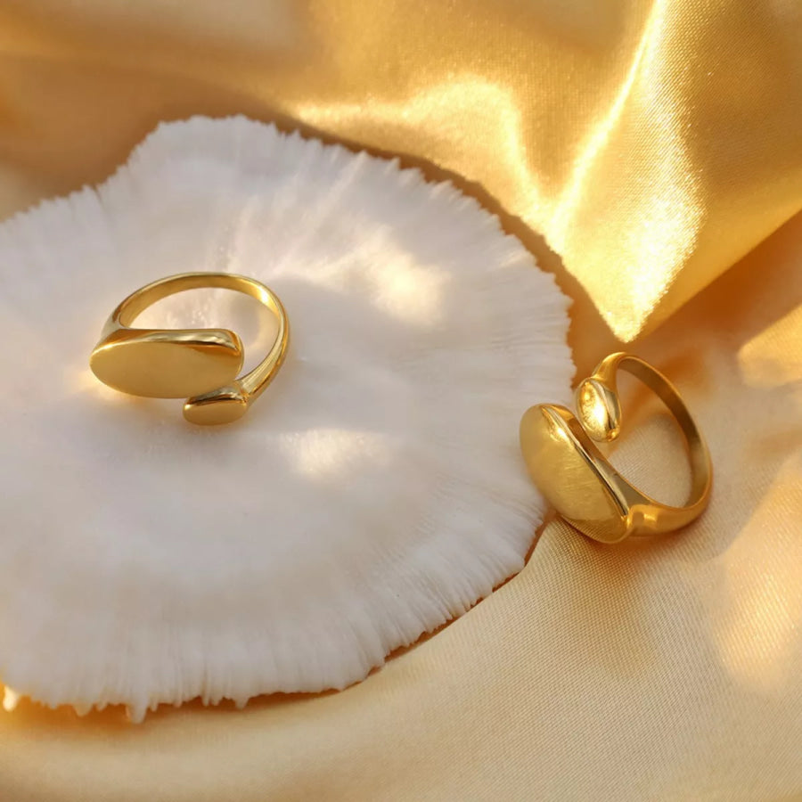 18K Gold-Plated Bypass Ring Gold / One Size Apparel and Accessories