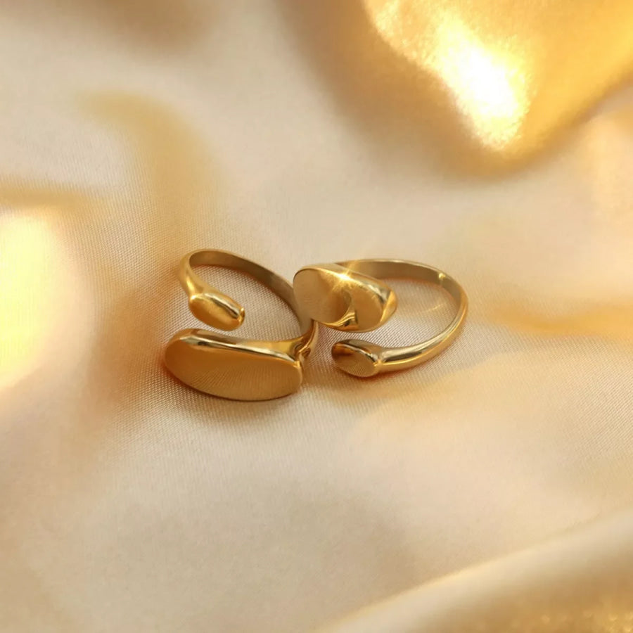 18K Gold-Plated Bypass Ring Gold / One Size Apparel and Accessories