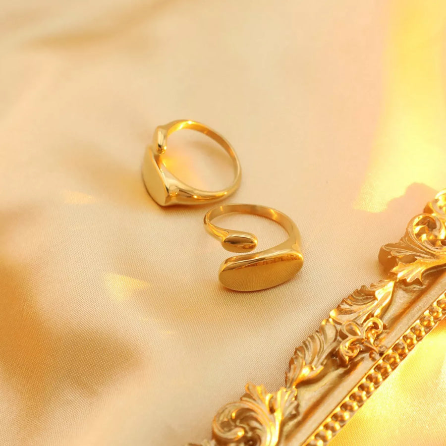 18K Gold-Plated Bypass Ring Gold / One Size Apparel and Accessories