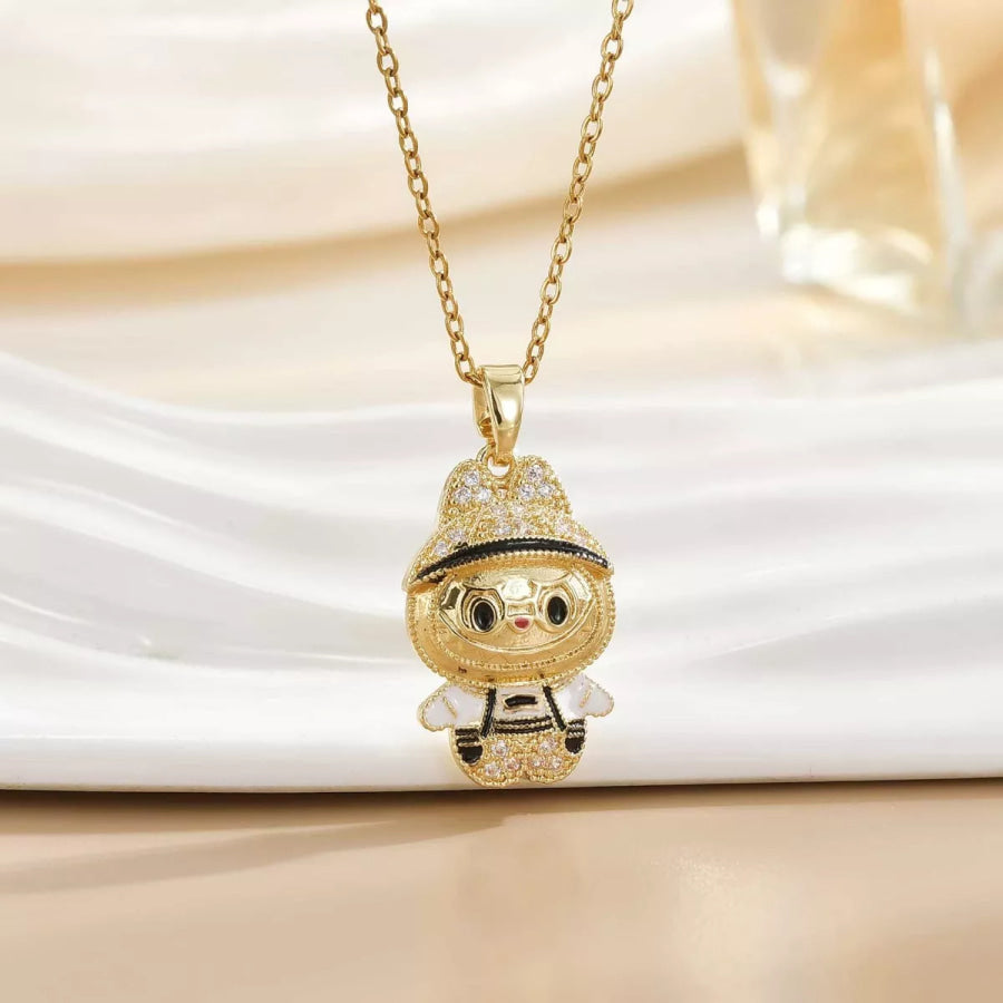 18K Gold-Plated Cartoon Character Pendant Necklace Style A / ONESIZE Apparel and Accessories