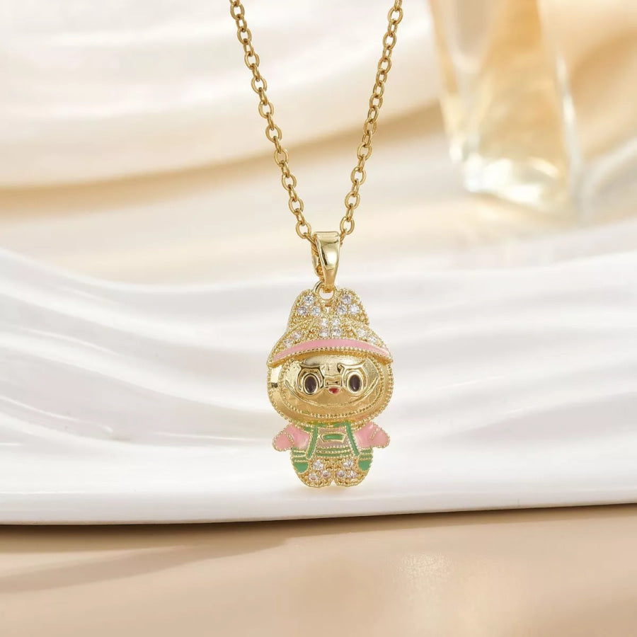 18K Gold-Plated Cartoon Character Pendant Necklace Style B / ONESIZE Apparel and Accessories