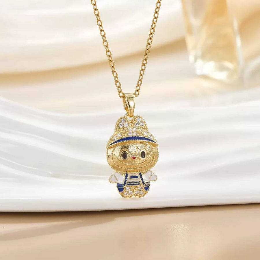 18K Gold-Plated Cartoon Character Pendant Necklace Style C / ONESIZE Apparel and Accessories