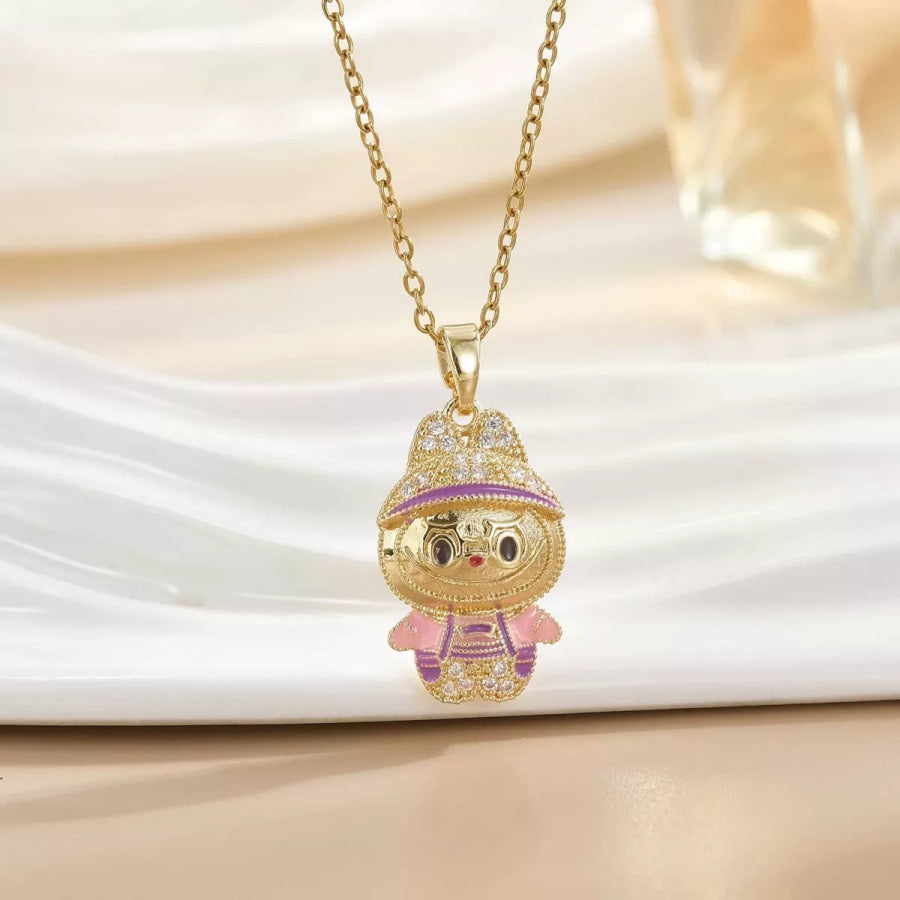 18K Gold-Plated Cartoon Character Pendant Necklace Style D / ONESIZE Apparel and Accessories