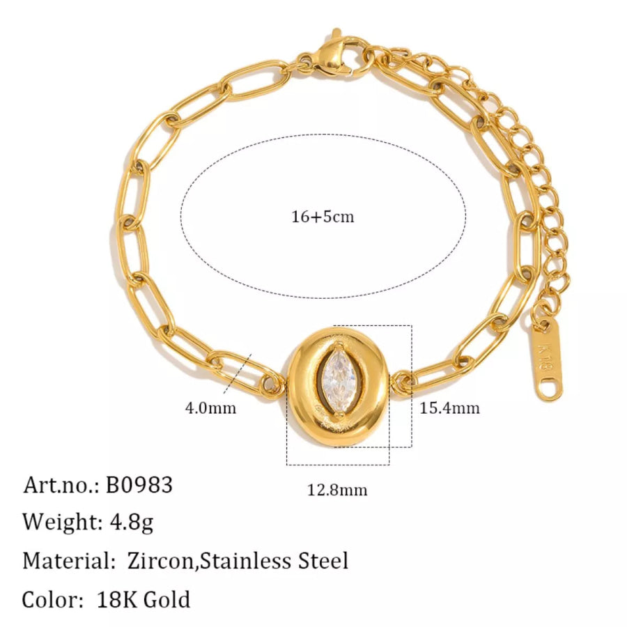 18K Gold-Plated Chain Bracelet Gold / onesize Apparel and Accessories