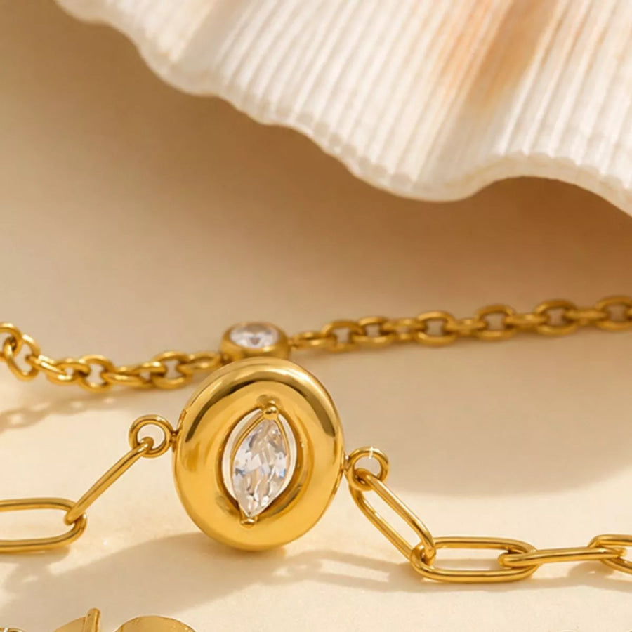 18K Gold-Plated Chain Bracelet Gold / onesize Apparel and Accessories