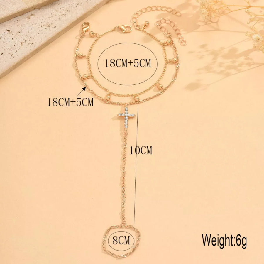 18K Gold-Plated Chain Cross Bracelet Gold / ONESIZE Apparel and Accessories