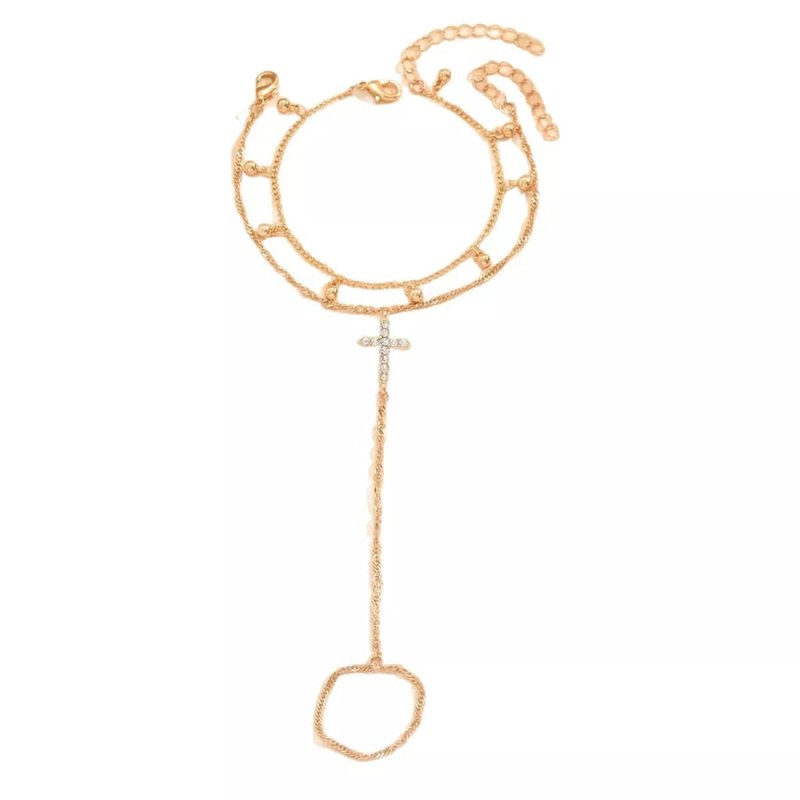 18K Gold-Plated Chain Cross Bracelet Gold / ONESIZE Apparel and Accessories