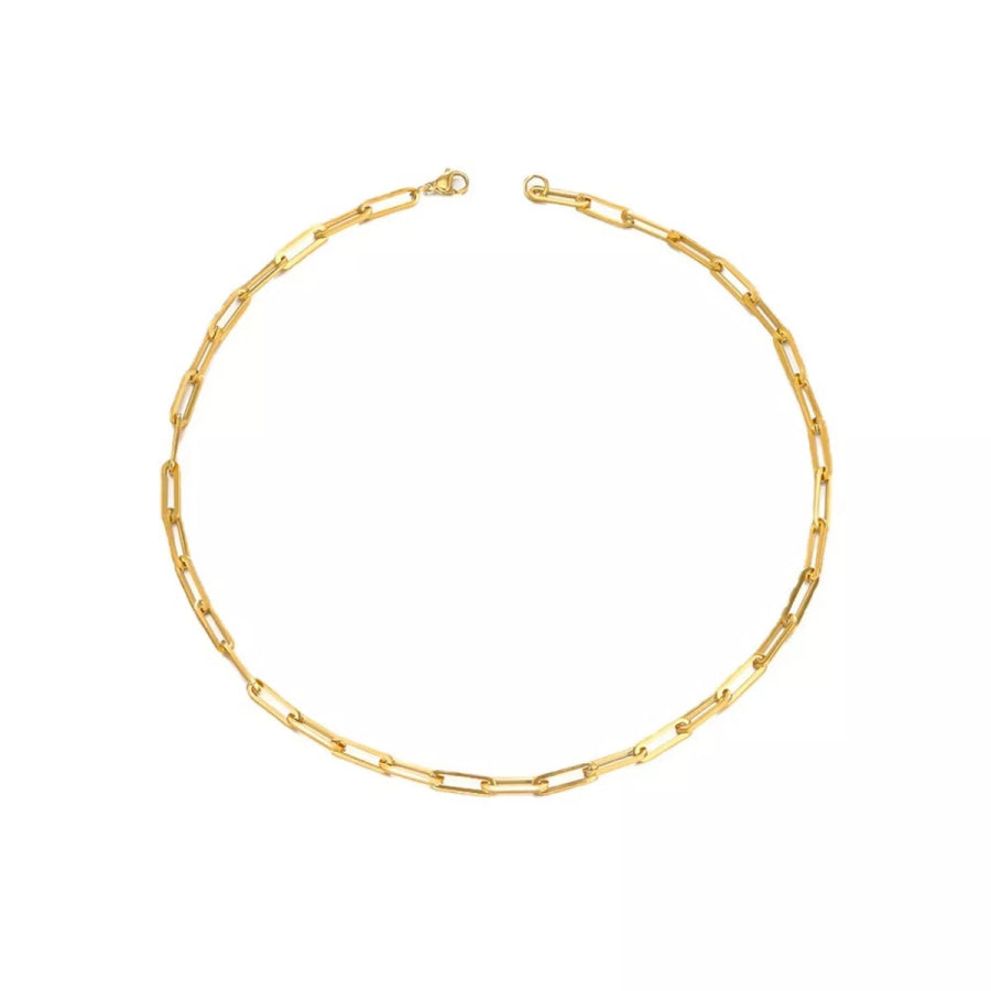 18K Gold-Plated Chain Necklace Gold / One Size Apparel and Accessories