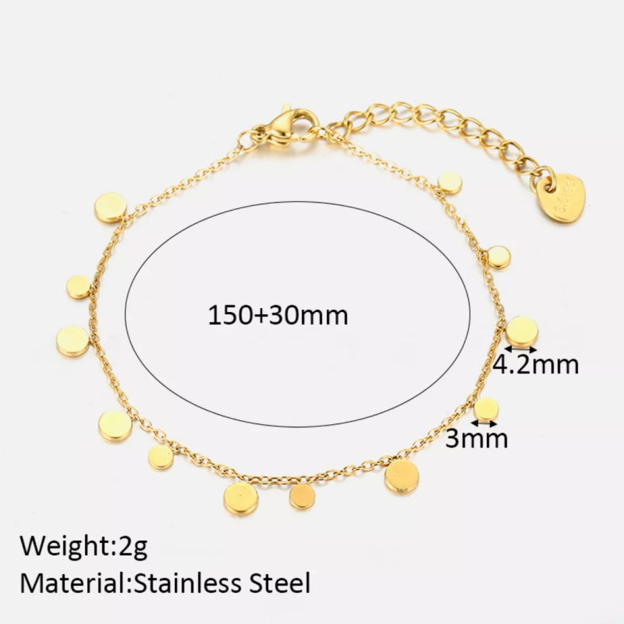 18K Gold-Plated Charm Bracelet Gold / One Size Apparel and Accessories