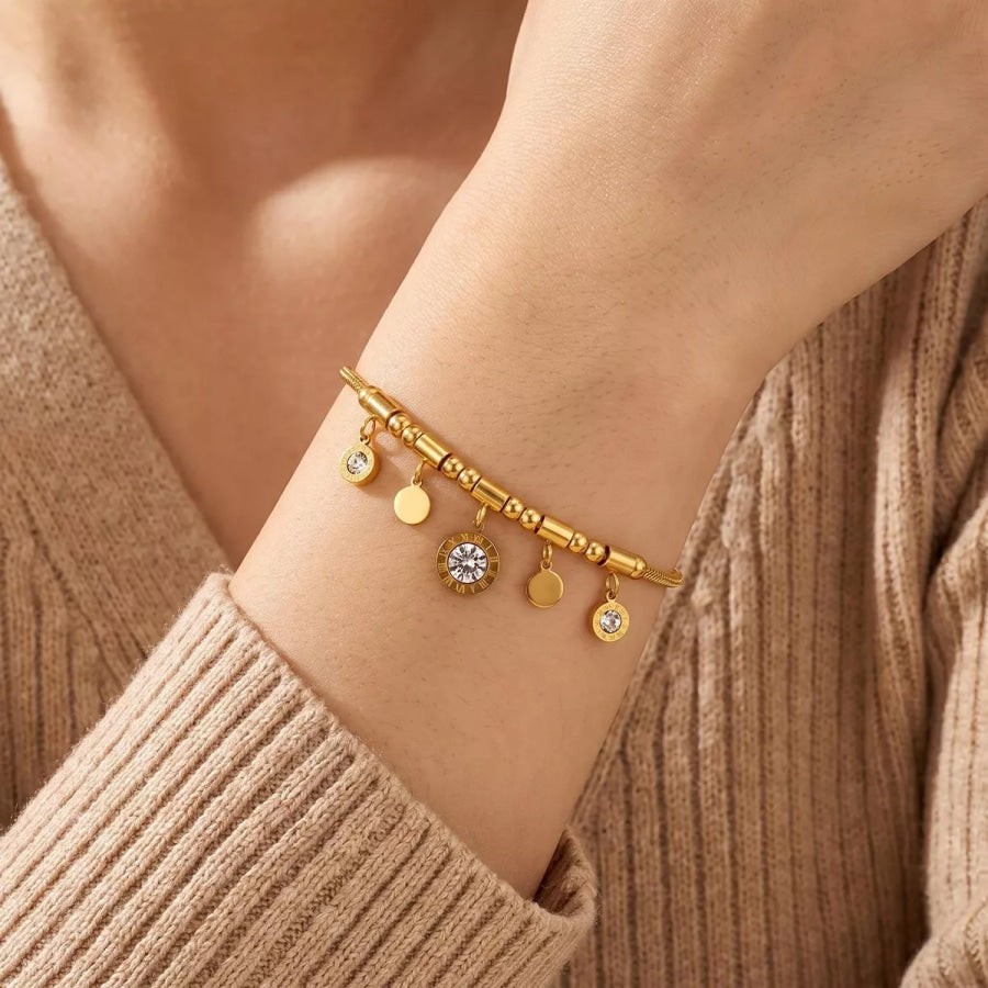 18K Gold-Plated Charm Necklace and Bracelet Jewelry Set Gold / onesize Apparel Accessories