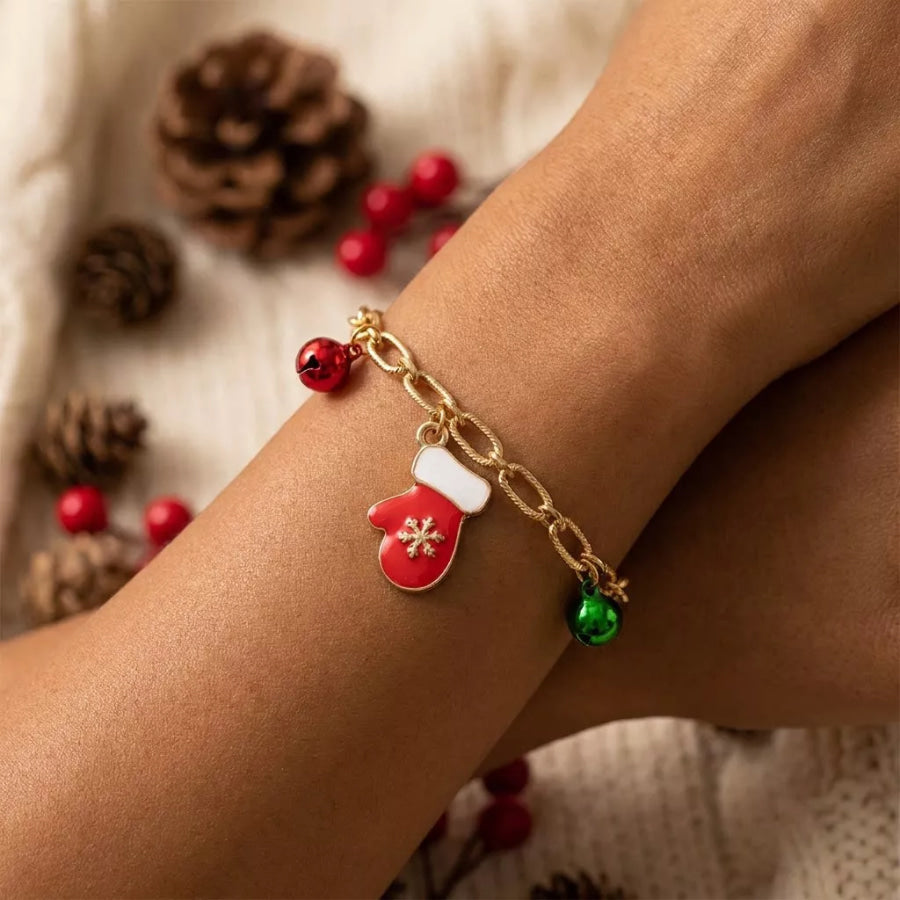 18K Gold-Plated Christmas Bracelet Style A / onesize Apparel and Accessories