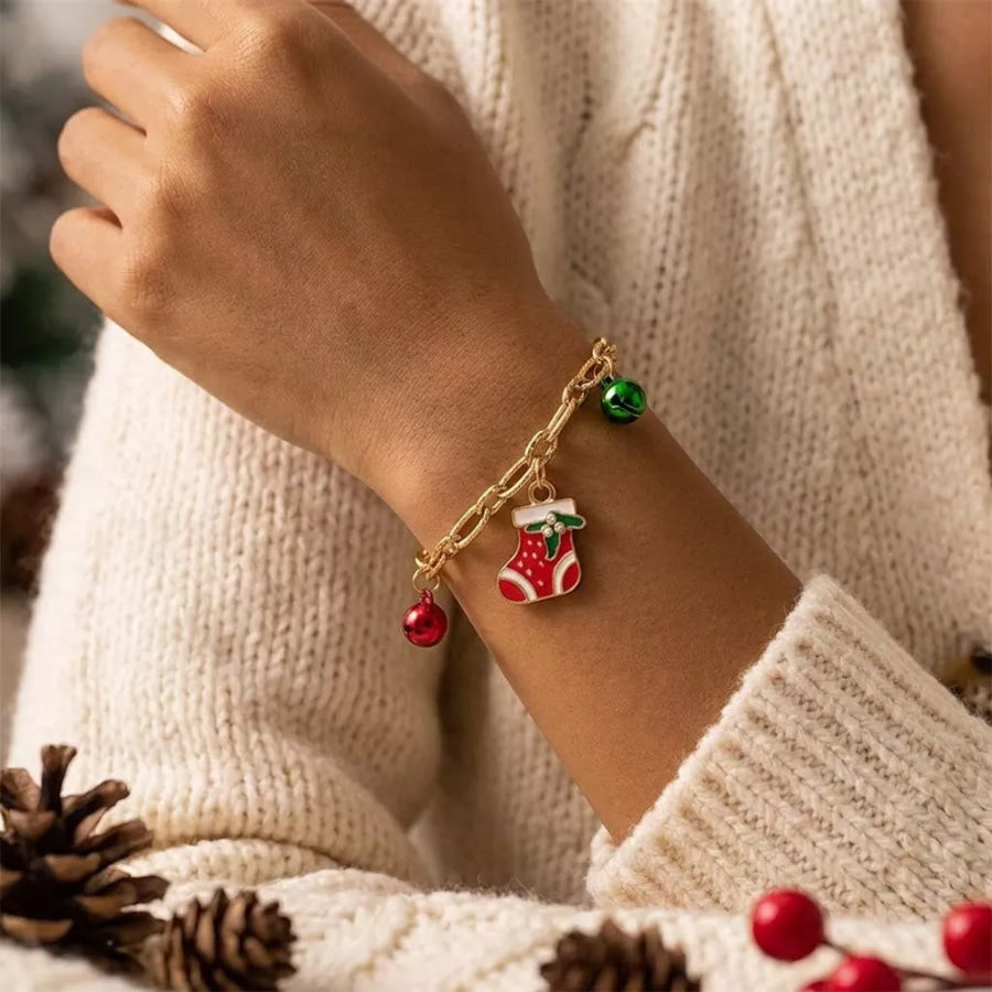18K Gold-Plated Christmas Bracelet Style F / onesize Apparel and Accessories