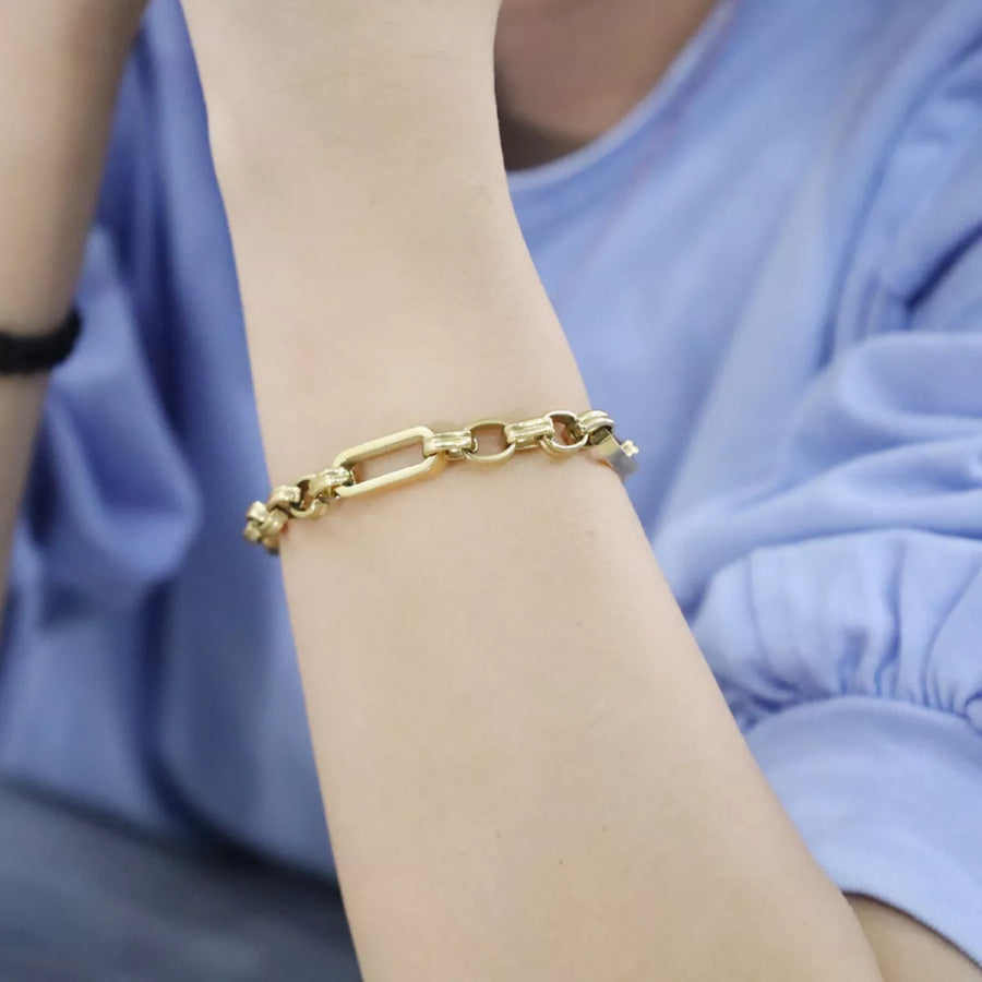 18K Gold-Plated Chunky Gold Chain Link Bracelet Gold / onesize Apparel and Accessories
