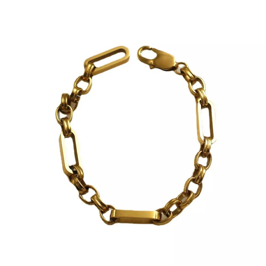 18K Gold-Plated Chunky Gold Chain Link Bracelet Gold / onesize Apparel and Accessories