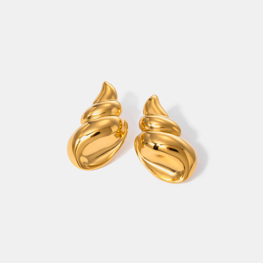 18K Gold-Plated Conch Earrings Gold / One Size Apparel and Accessories