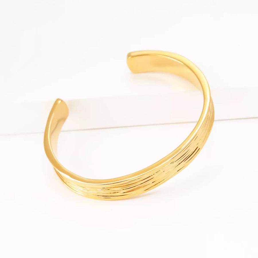 18K Gold-Plated Copper Open Bracelet Gold / One Size Apparel and Accessories