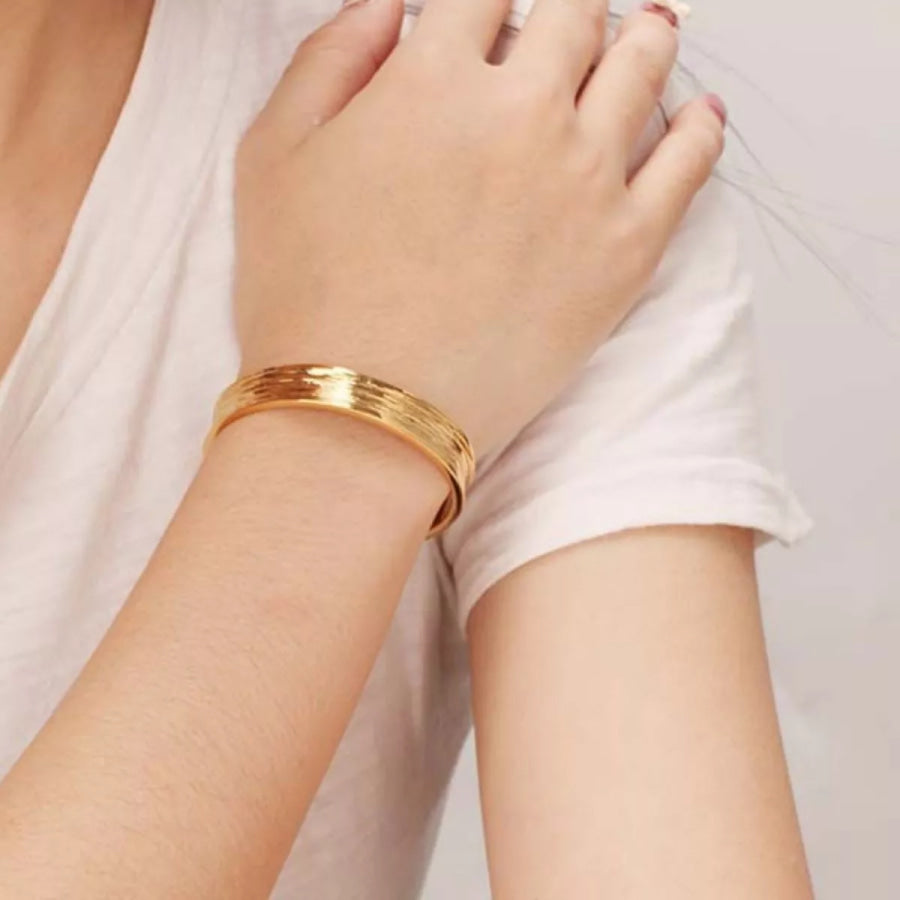 18K Gold-Plated Copper Open Bracelet Gold / One Size Apparel and Accessories