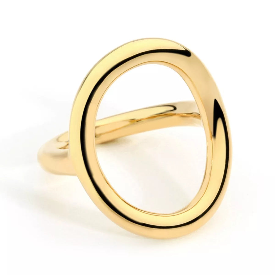 18K Gold-Plated Copper Round Ring Apparel and Accessories