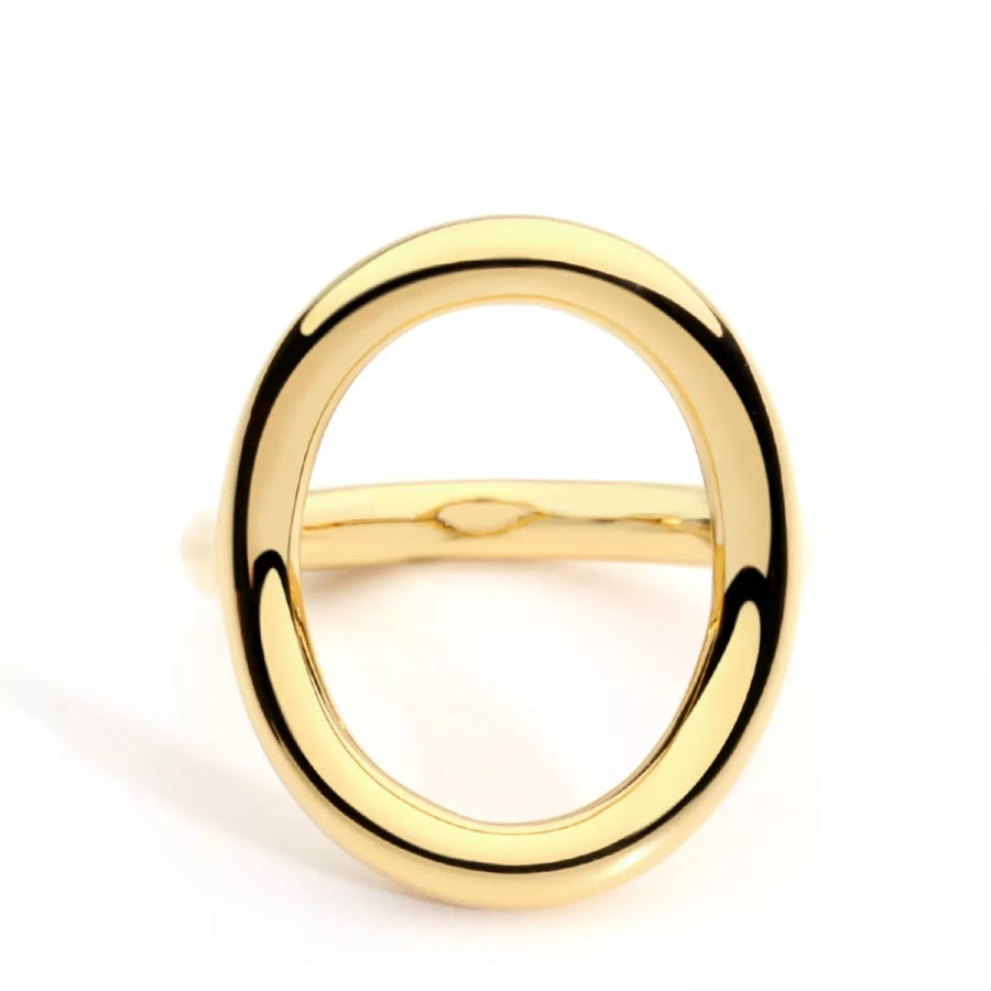 18K Gold-Plated Copper Round Ring Apparel and Accessories