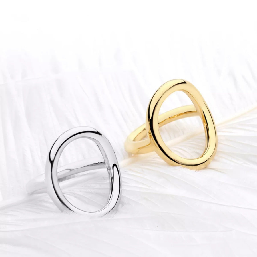 18K Gold-Plated Copper Round Ring Apparel and Accessories