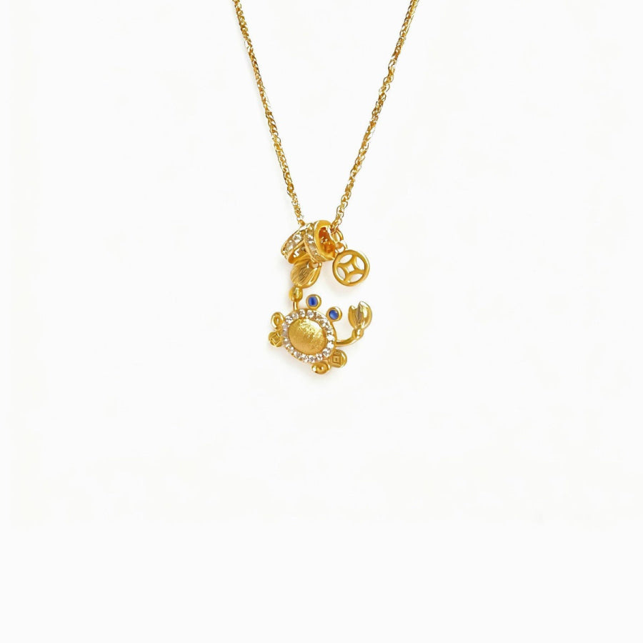 18K Gold-Plated Crab Pendant Necklace Gold / One Size Apparel and Accessories