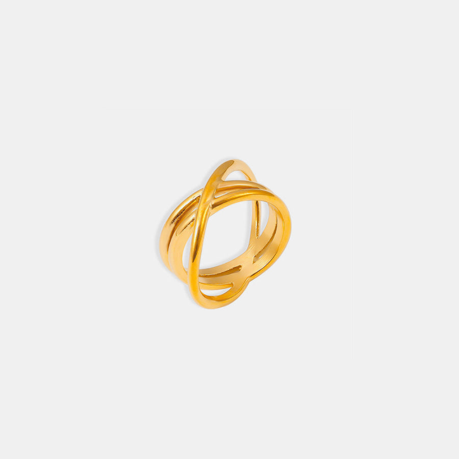 18K Gold-Plated Crisscross Ring Apparel and Accessories