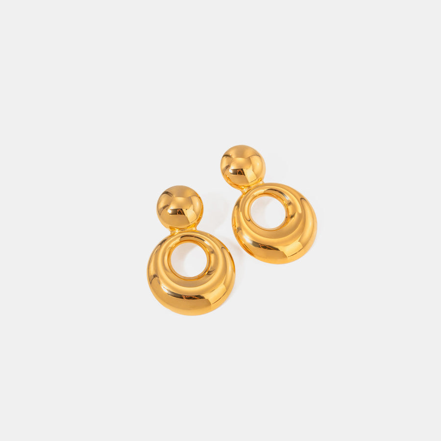 18K Gold-Plated Cutout Earrings Gold / One Size Apparel and Accessories