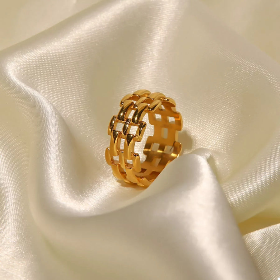 18K Gold-Plated Cutout Ring Apparel and Accessories
