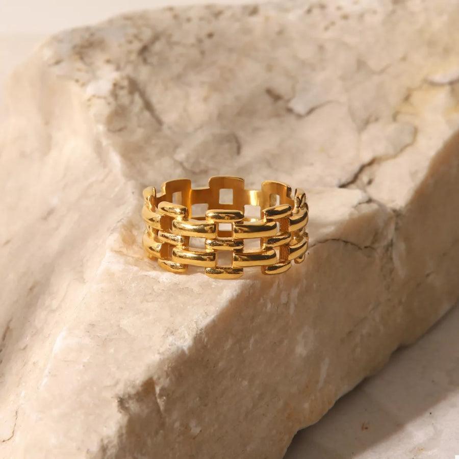 18K Gold-Plated Cutout Ring Apparel and Accessories