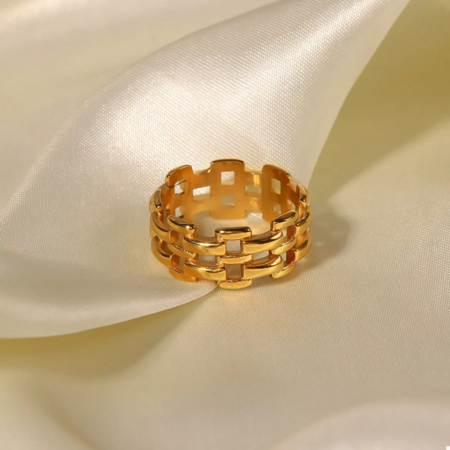 18K Gold-Plated Cutout Ring Apparel and Accessories