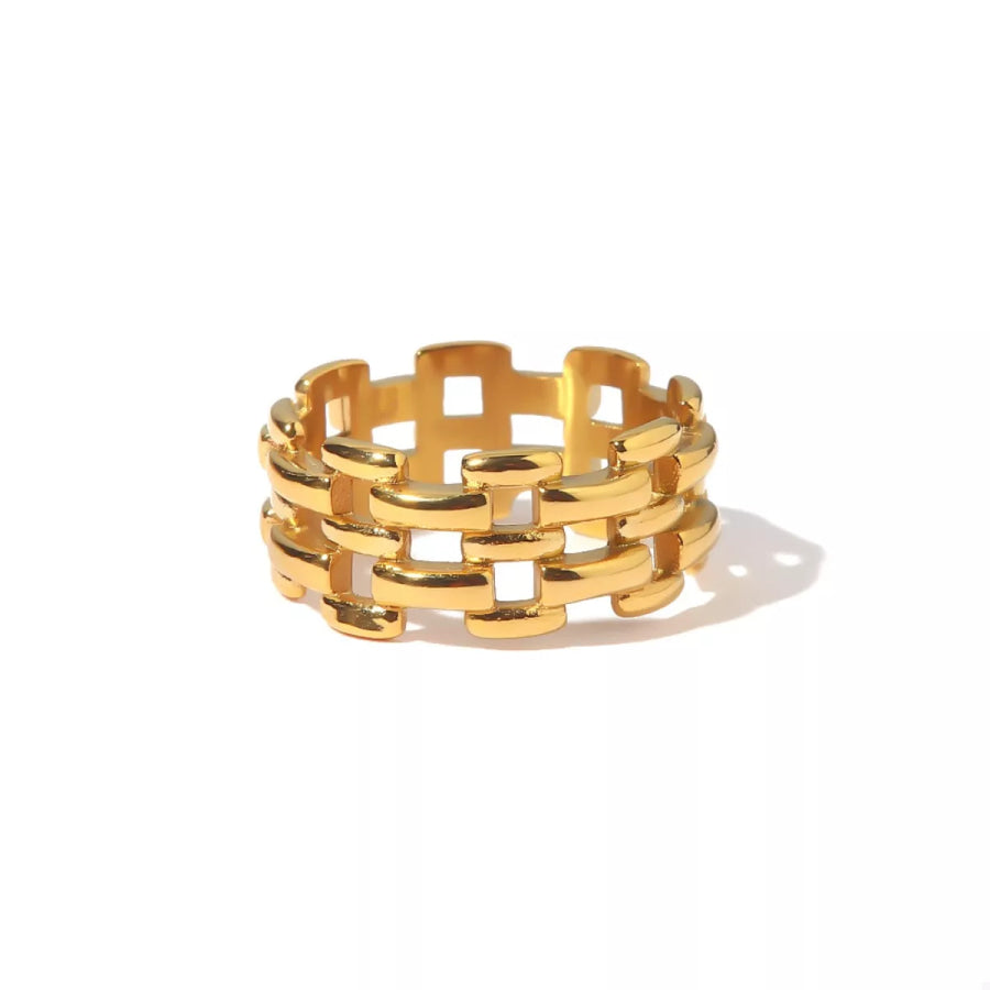 18K Gold-Plated Cutout Ring Apparel and Accessories
