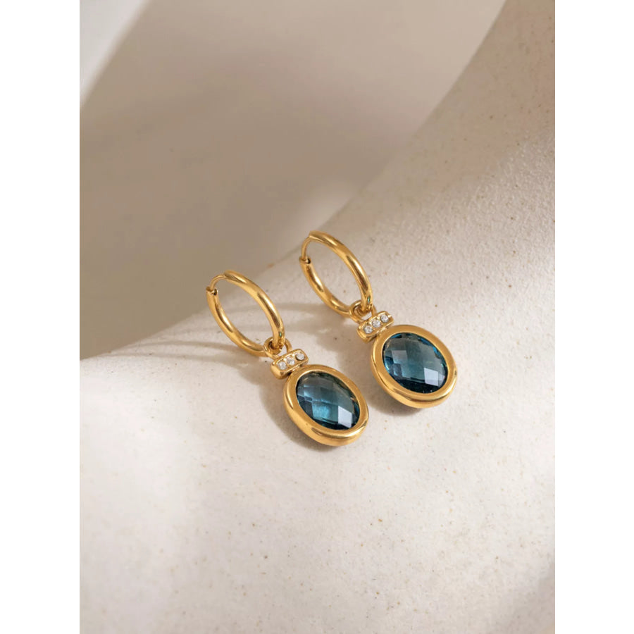 18K Gold-Plated Dangle Earrings Gold / onesize Apparel and Accessories