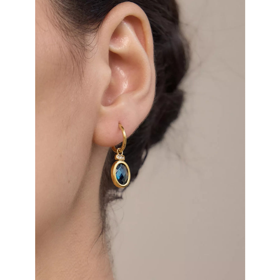 18K Gold-Plated Dangle Earrings Gold / onesize Apparel and Accessories