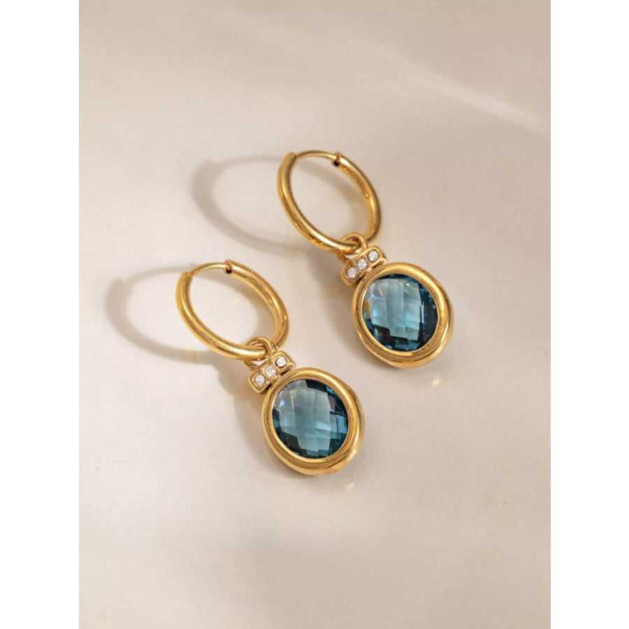 18K Gold-Plated Dangle Earrings Gold / onesize Apparel and Accessories