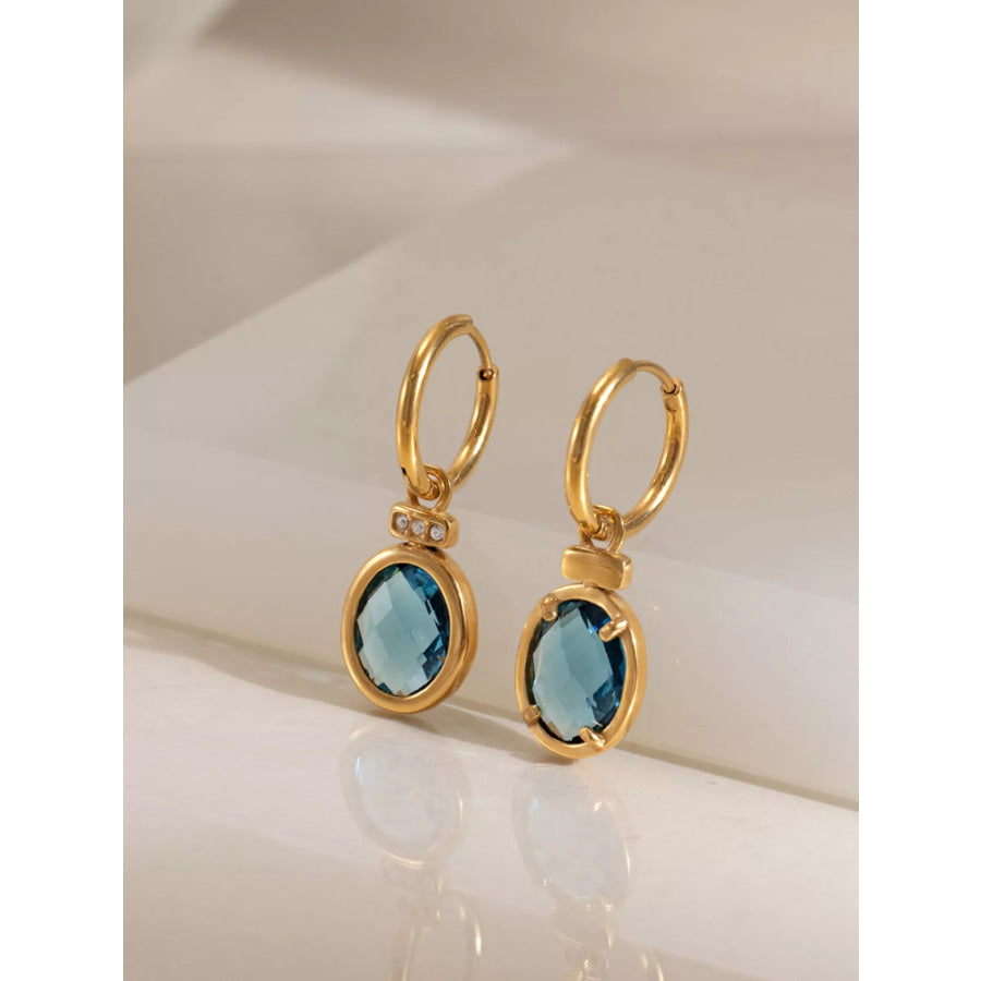 18K Gold-Plated Dangle Earrings Gold / onesize Apparel and Accessories