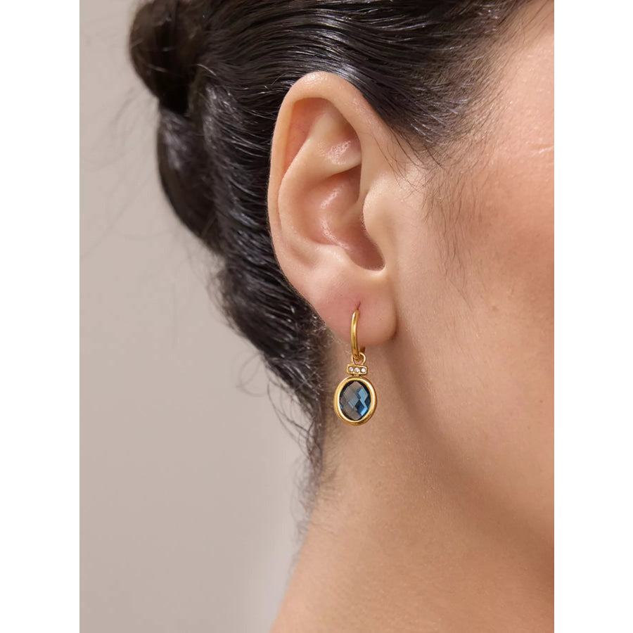 18K Gold-Plated Dangle Earrings Gold / onesize Apparel and Accessories