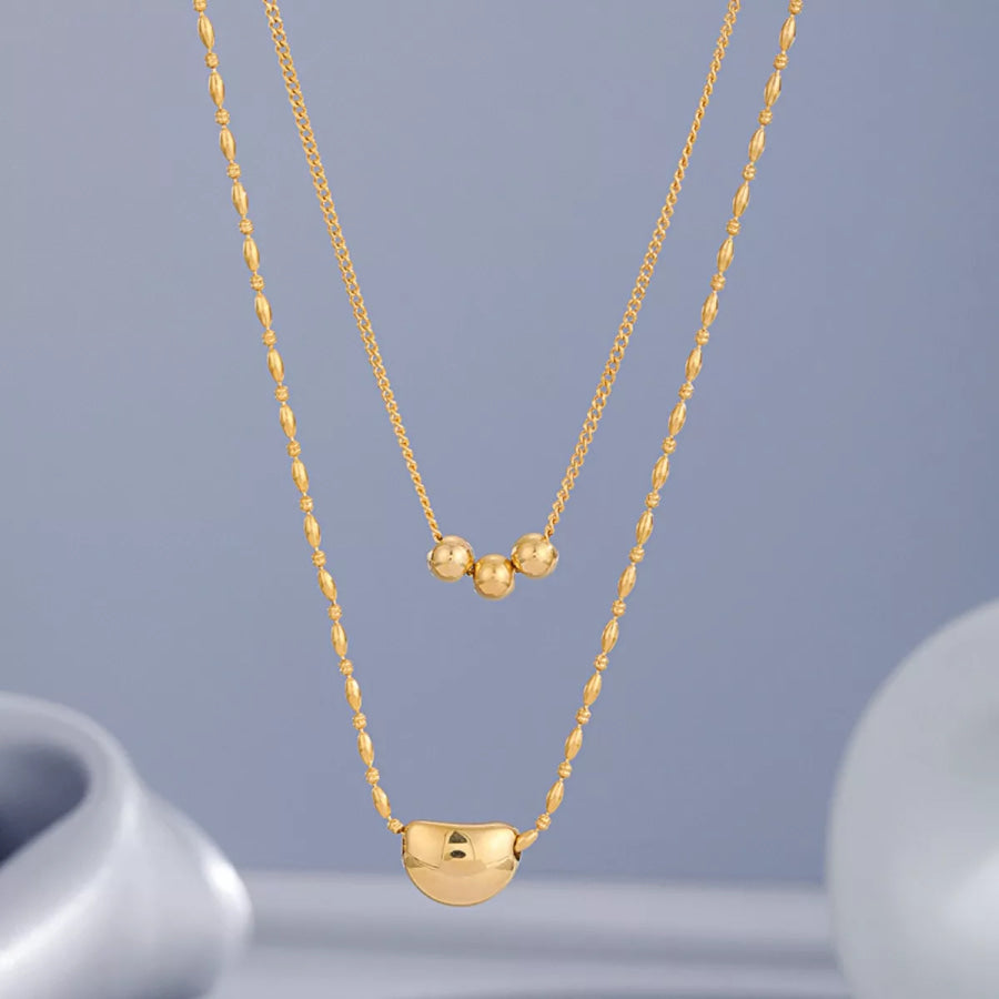 18K Gold-Plated Double Layered Necklace Gold / One Size Apparel and Accessories