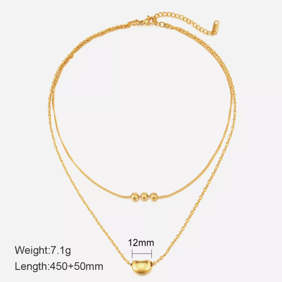 18K Gold-Plated Double Layered Necklace Gold / One Size Apparel and Accessories