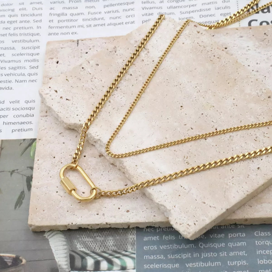 18K Gold-Plated Double Layered Necklace Gold / onesize Apparel and Accessories