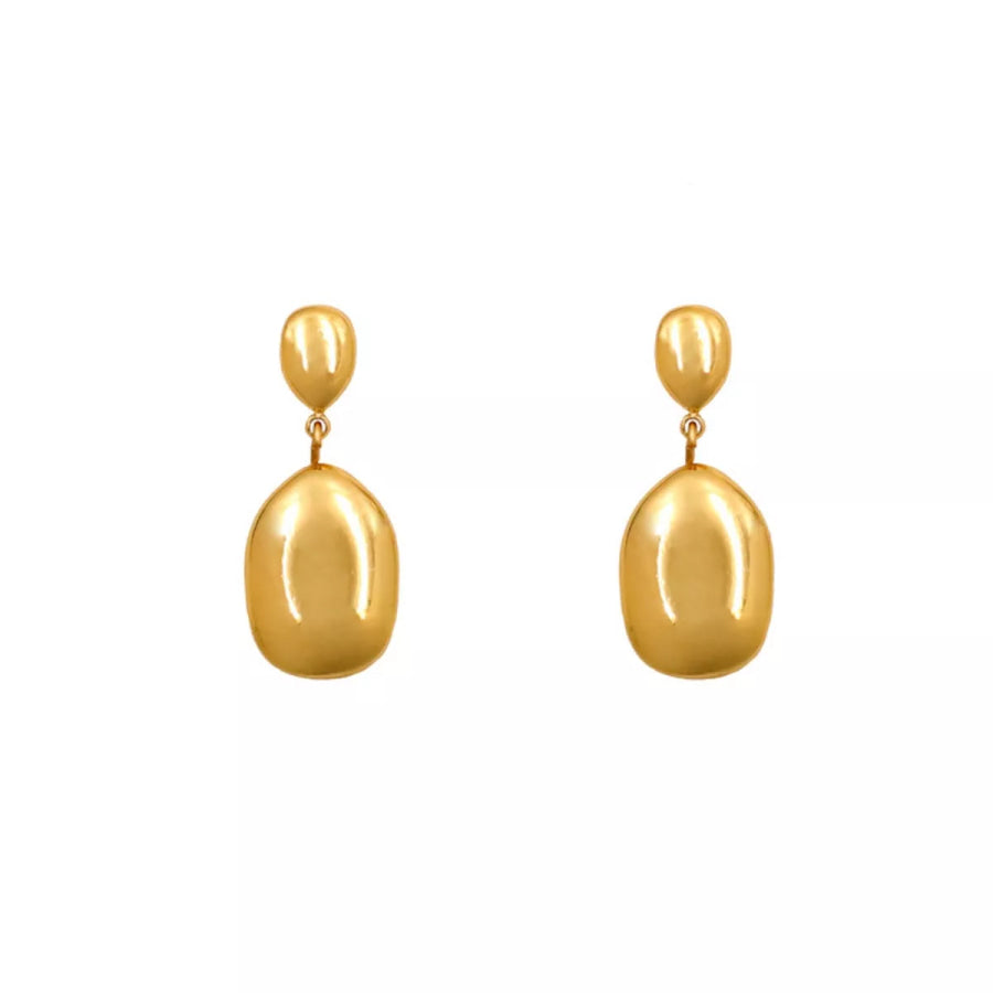 18K Gold-Plated Drop Earrings Gold / onesize Apparel and Accessories