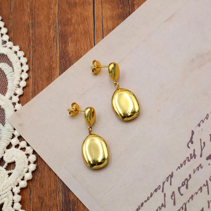 18K Gold-Plated Drop Earrings Gold / onesize Apparel and Accessories