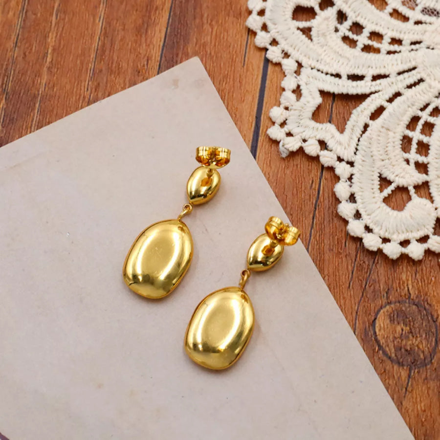 18K Gold-Plated Drop Earrings Gold / onesize Apparel and Accessories