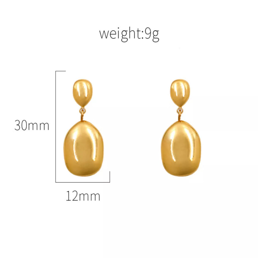 18K Gold-Plated Drop Earrings Gold / onesize Apparel and Accessories