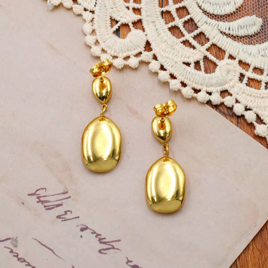 18K Gold-Plated Drop Earrings Gold / onesize Apparel and Accessories