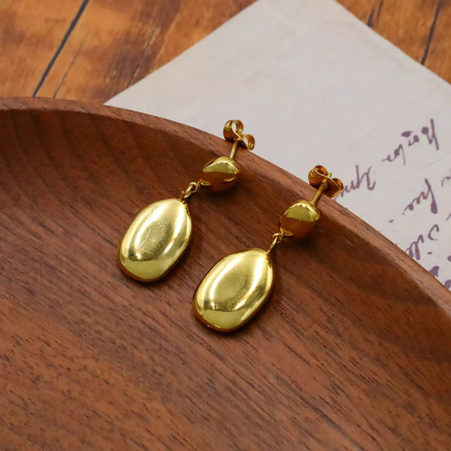 18K Gold-Plated Drop Earrings Gold / onesize Apparel and Accessories