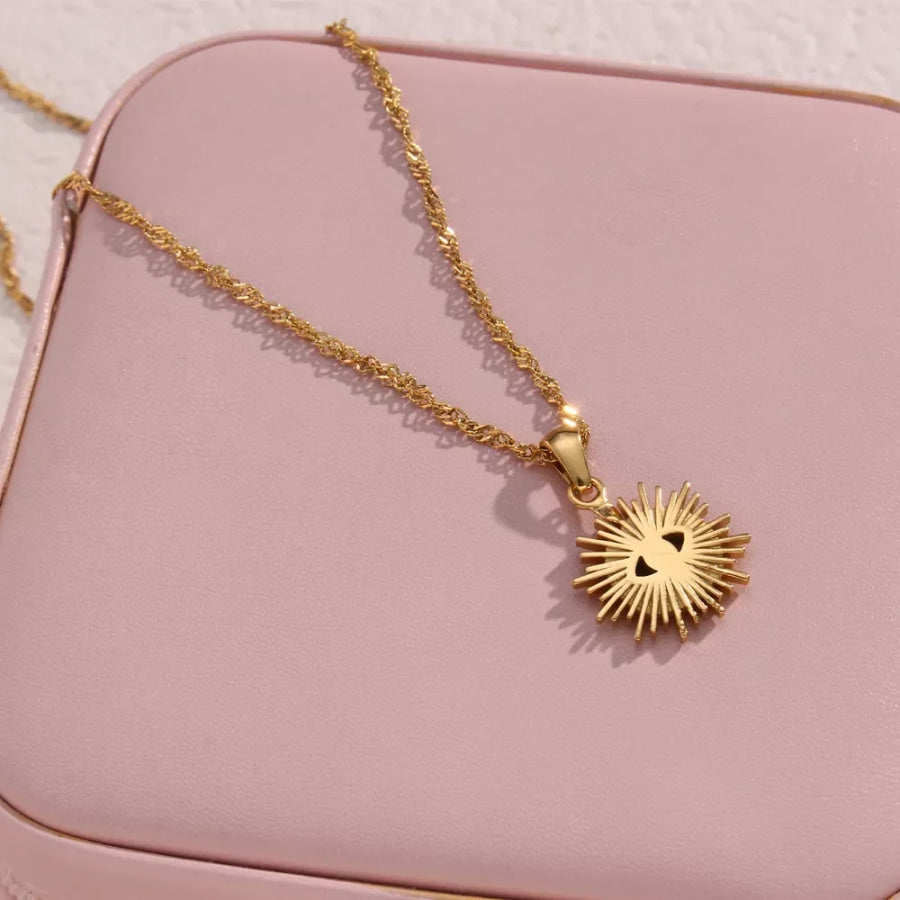18K Gold-Plated Evil Eye Sunburst Pendant Necklace Gold / onesize Apparel and Accessories
