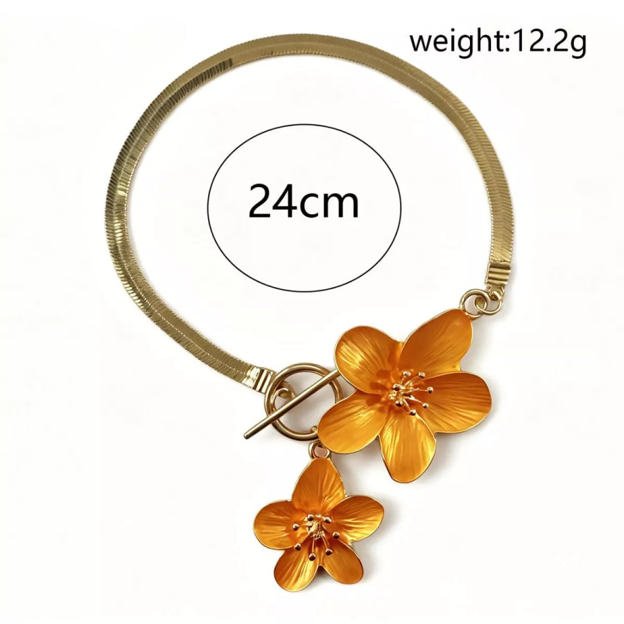 18K Gold-Plated Flower Anklet Bracelets Gold / onesize Apparel and Accessories