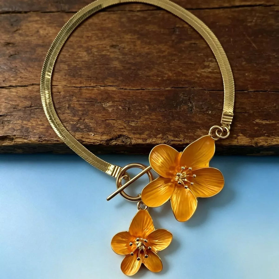 18K Gold-Plated Flower Anklet Bracelets Gold / onesize Apparel and Accessories