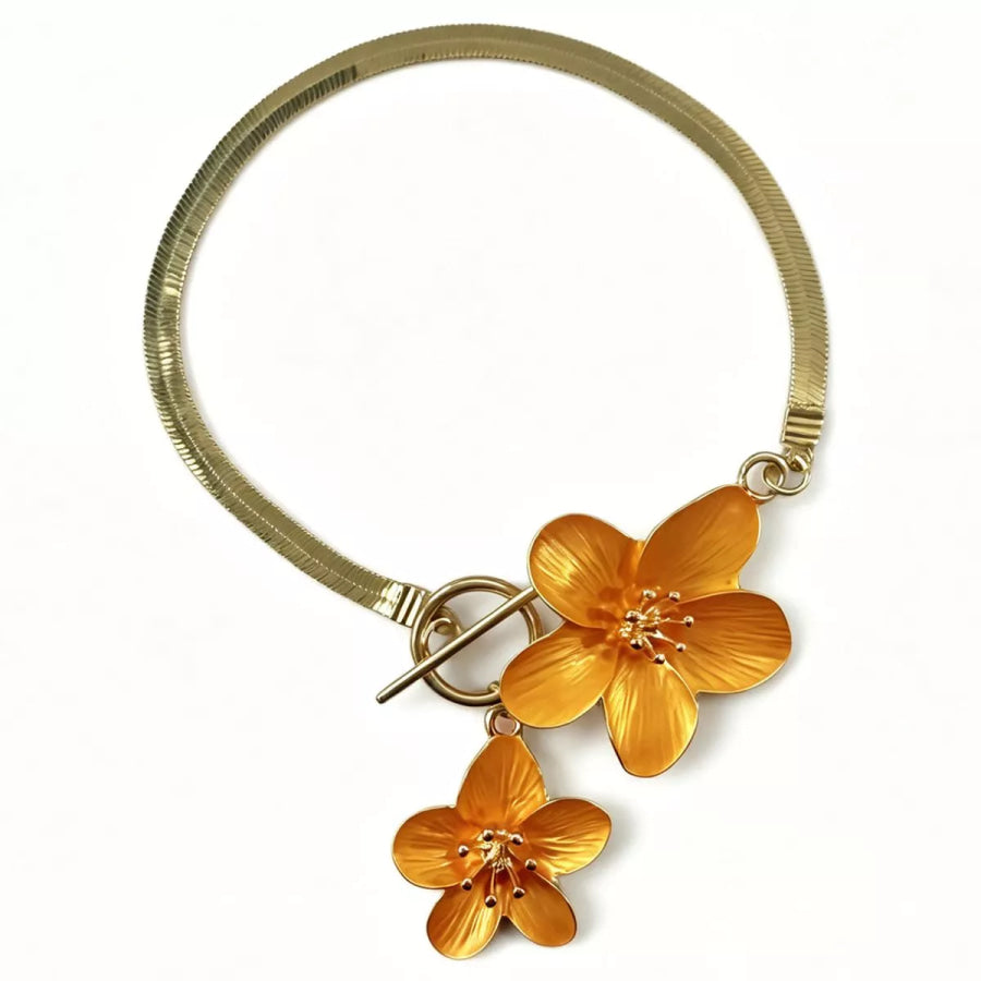 18K Gold-Plated Flower Anklet Bracelets Gold / onesize Apparel and Accessories