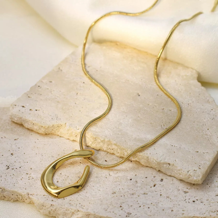 18K Gold-Plated Geometric Necklace Gold / One Size Apparel and Accessories